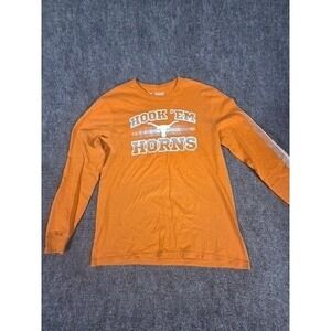 Mens L Shirt Graphic Long Sleeve Orange Hook Em Horns Texas Longhorns NCAA